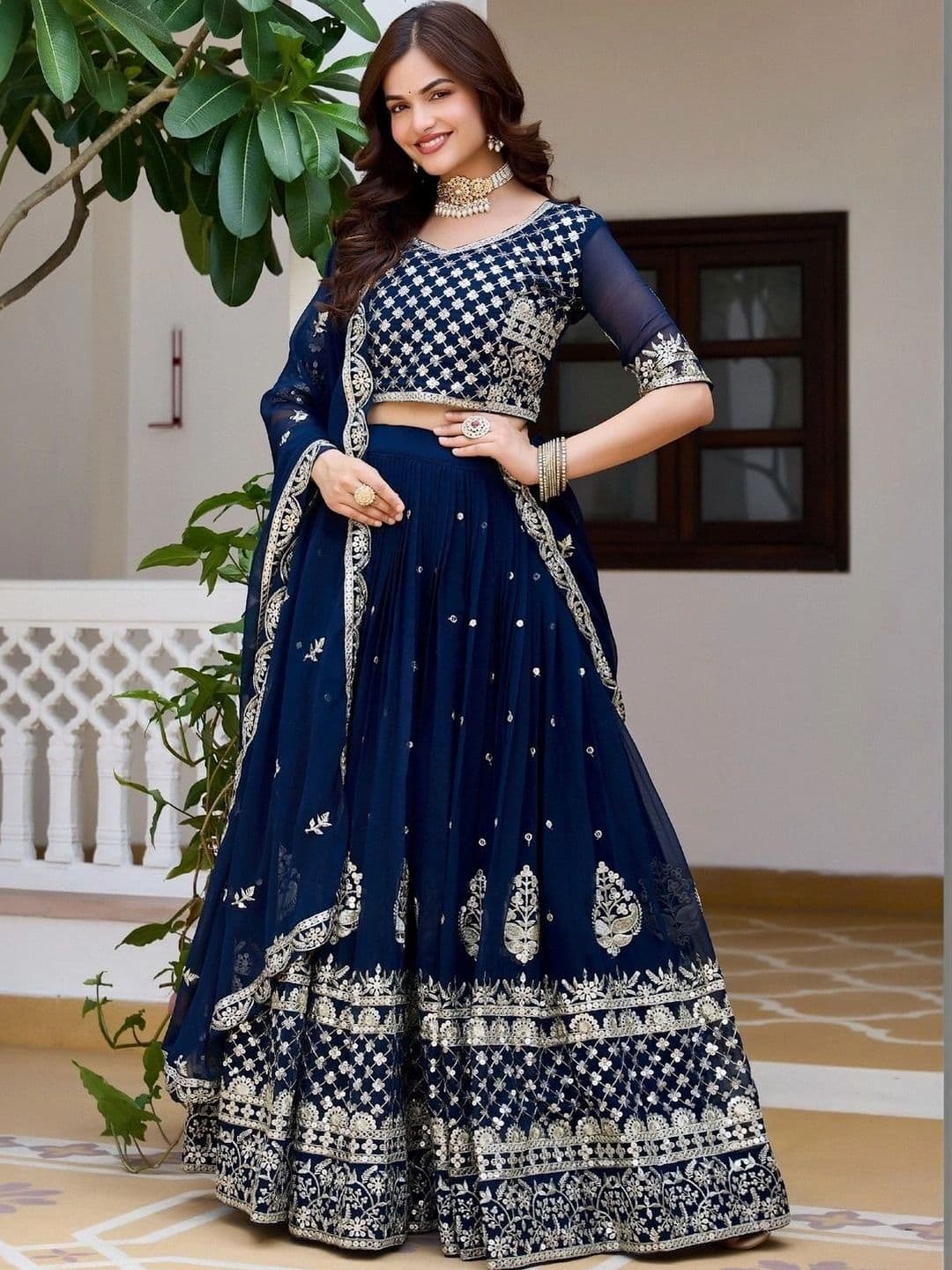 Shree Ram Creation Embroidered Ready to Wear Lehenga & Blouse With Dupatta - view 1