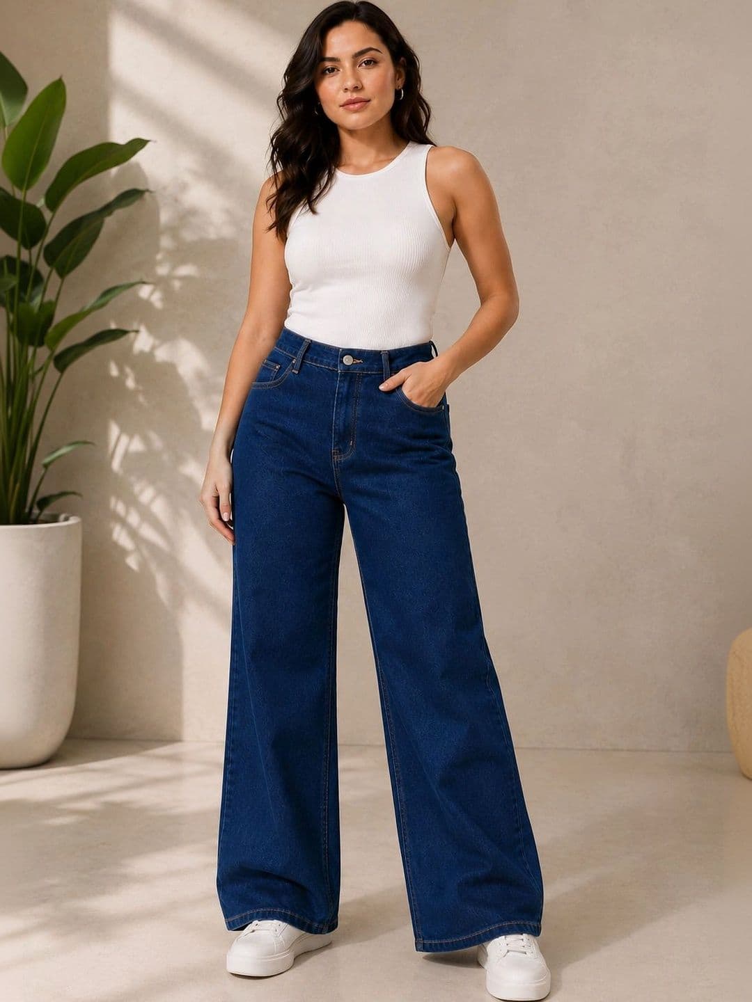 Kotty Women Wide Leg High-Rise Stretchable Jeans - view 1