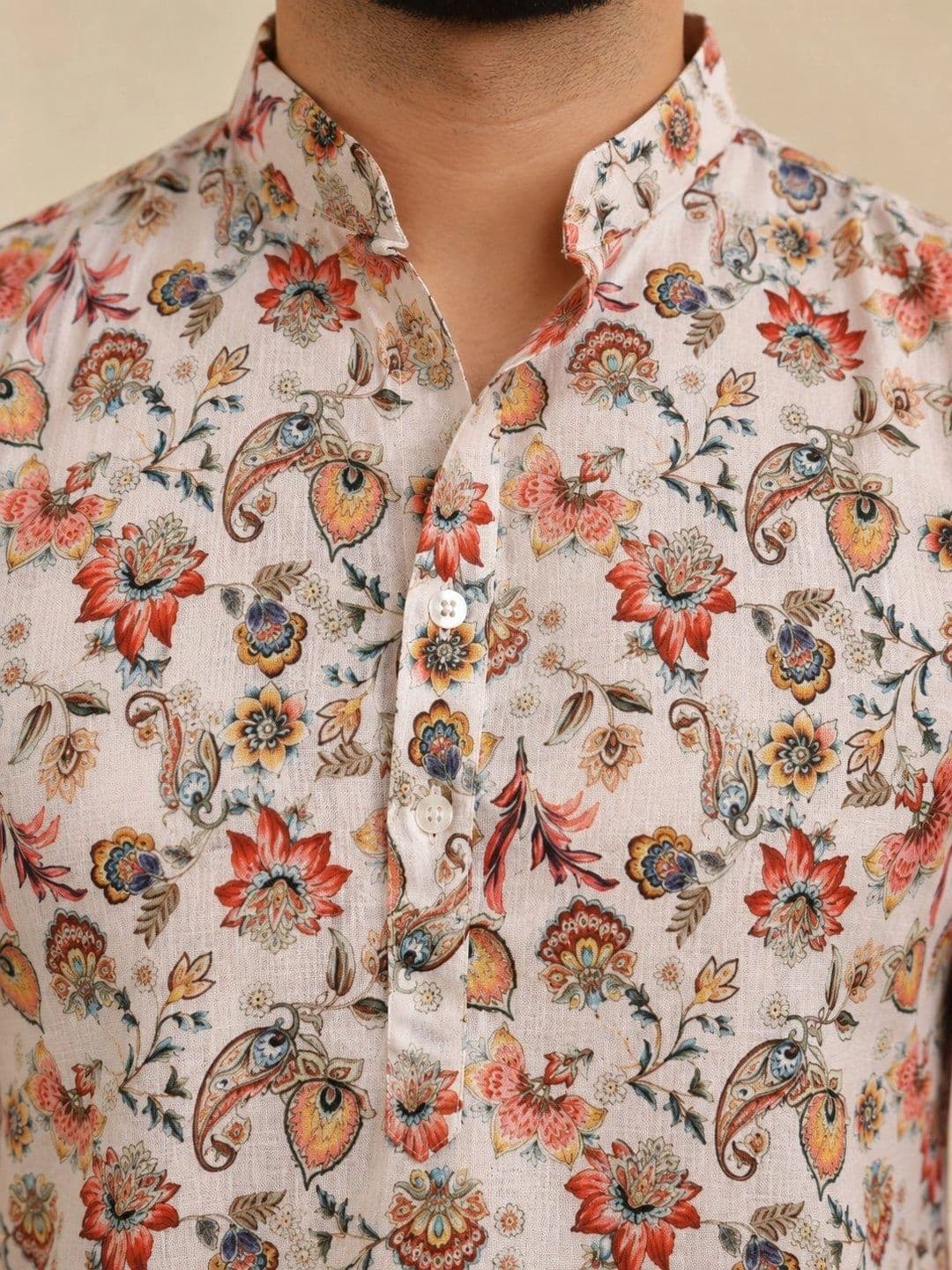 Anouk Men Floral Printed Floral Kurta thumbnail 7
