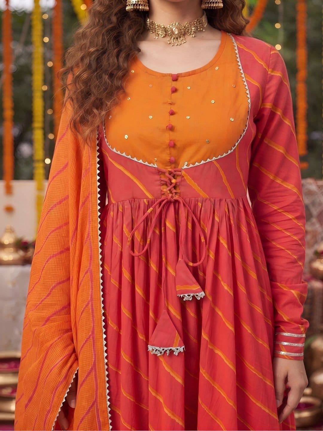 Nayo Women Printed Empire Pure Cotton Kurta with Palazzos & With Dupatta thumbnail 3