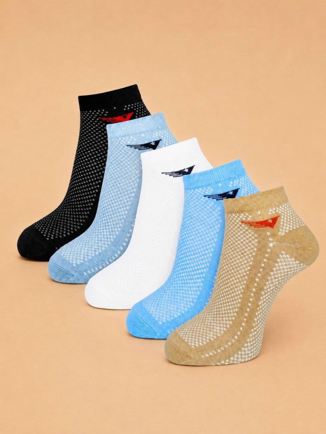 ADDOSSO Men Pack of 5 Cotton Assorted Patterned Ankle Length Socks - view 1
