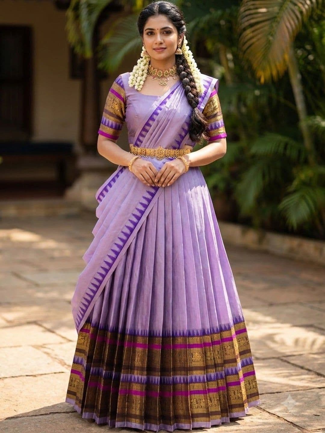 Fabcartz Semi-Stitched Lehenga & Unstitched Blouse With Dupatta - view 1