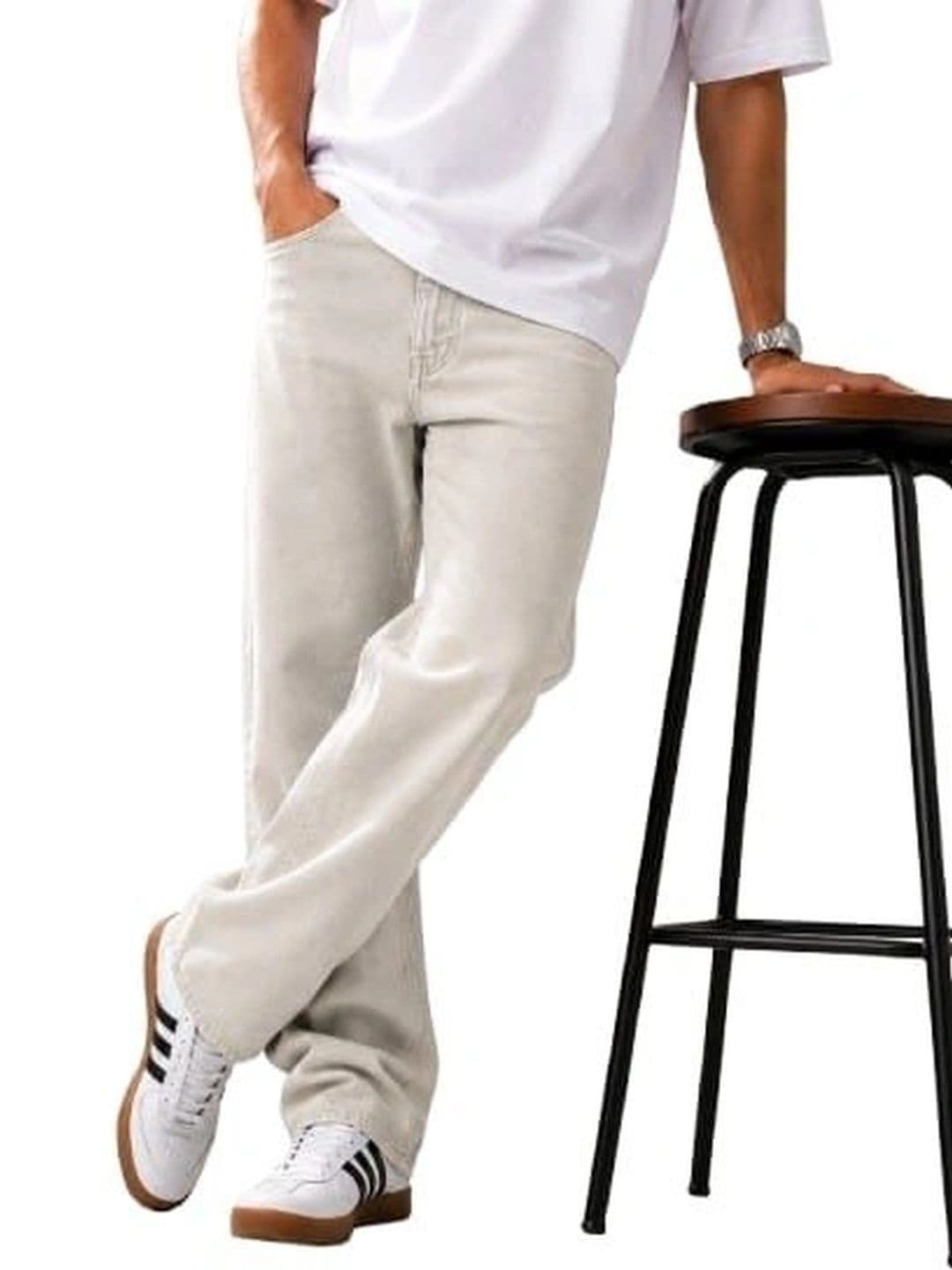 VK CULTURE Men Straight Fit Mid-Rise Light Fade Jeans thumbnail 5