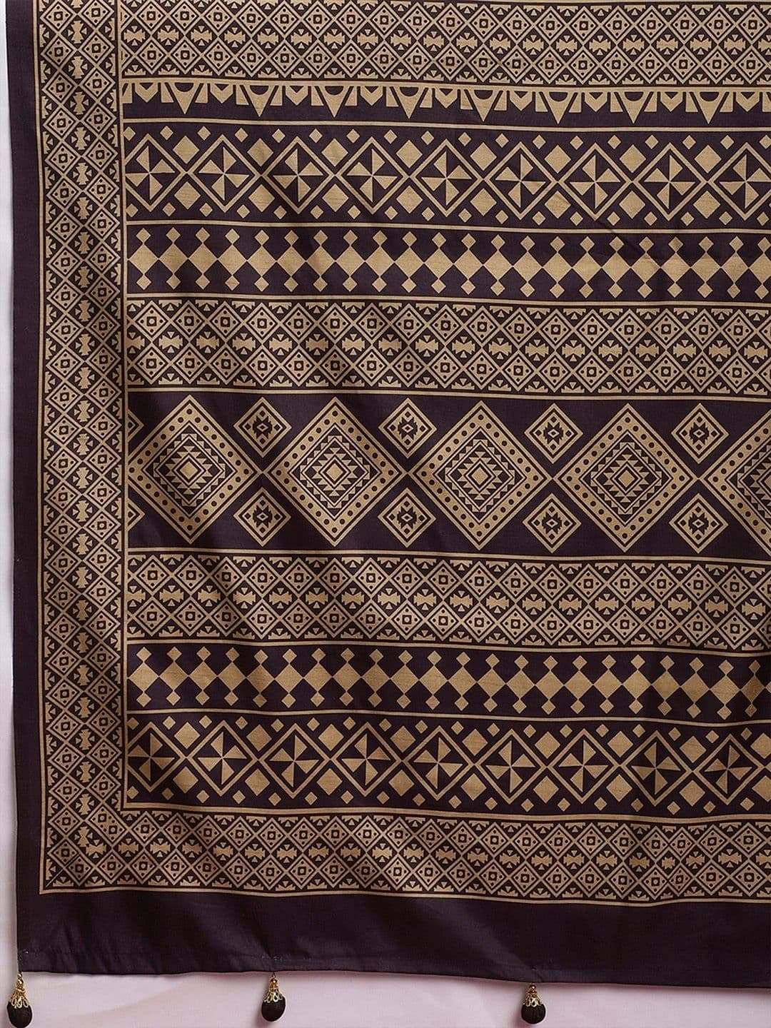 Sangria Ethnic Motifs Silk Blend Designer Block Print Saree thumbnail 5