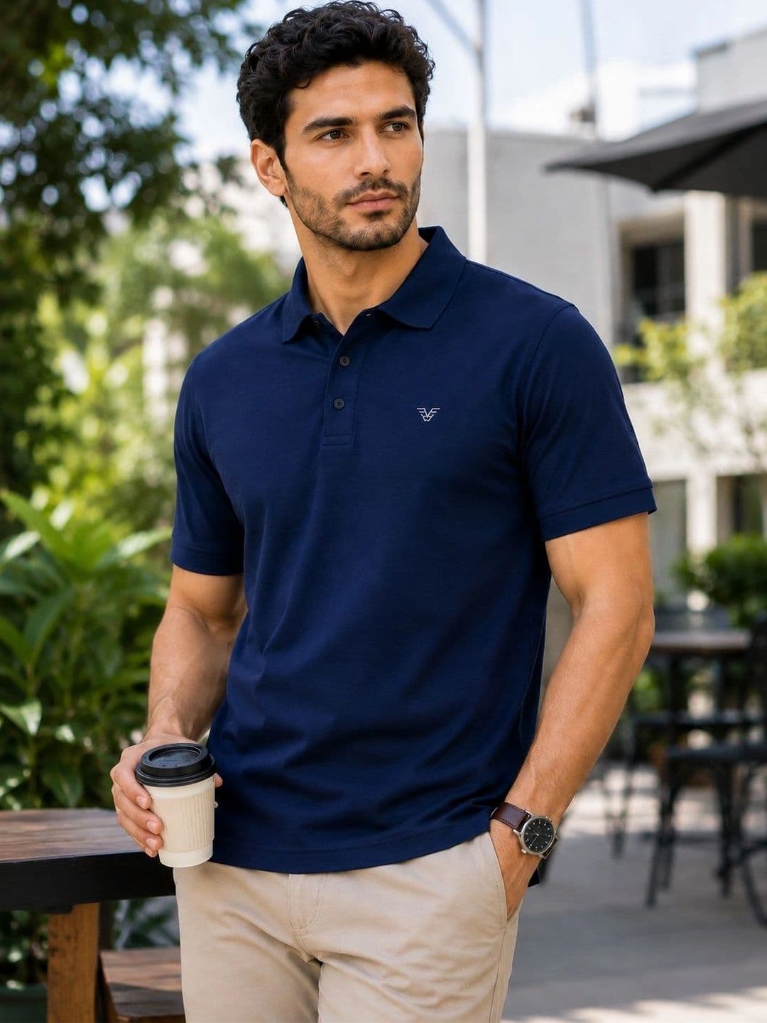 SZN Men Brand Logo Polo Collar Regular Fit T-shirt thumbnail 2