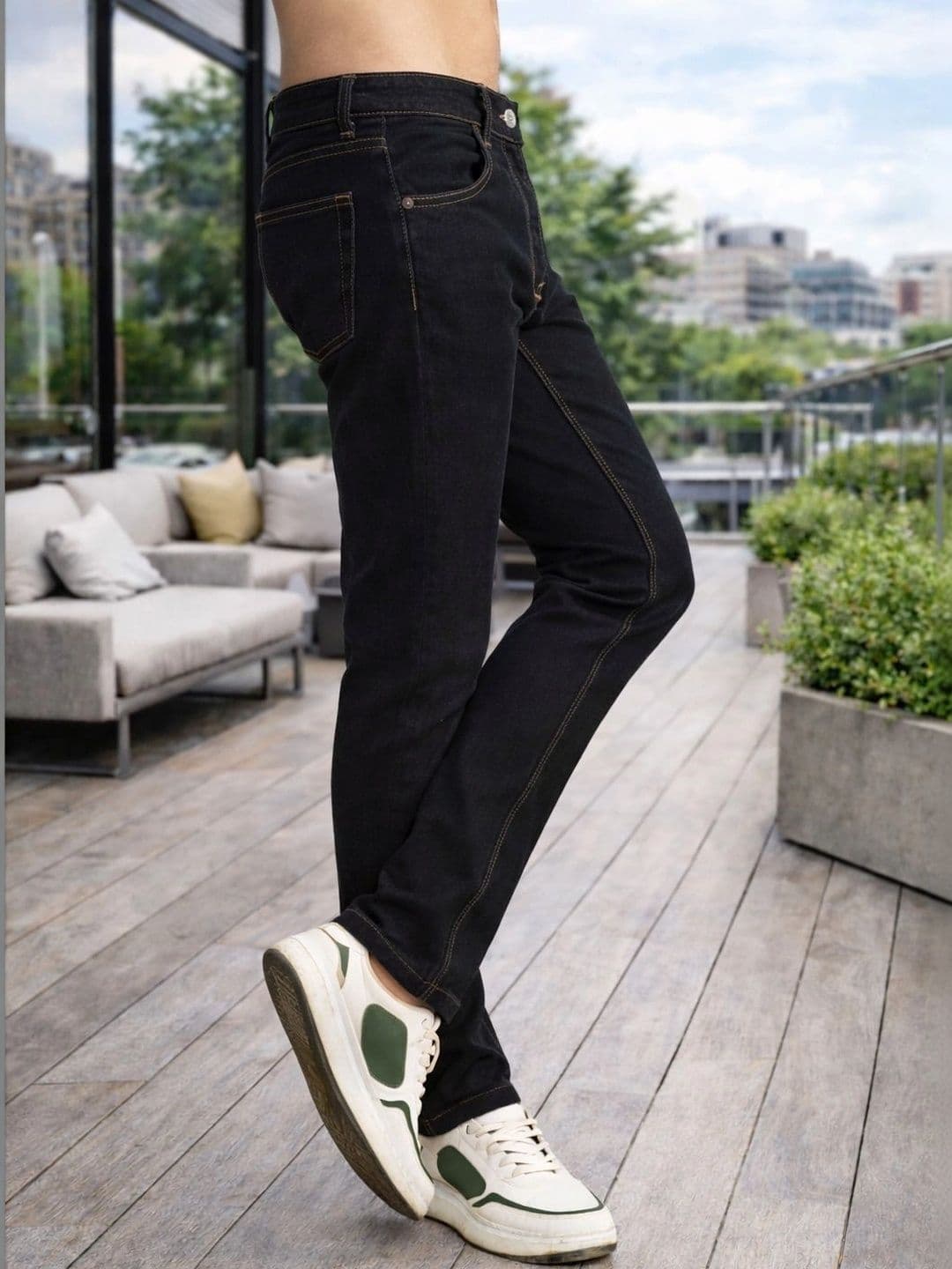 Mast & Harbour Men Regular Fit Mid-Rise Stretchable Jeans thumbnail 3