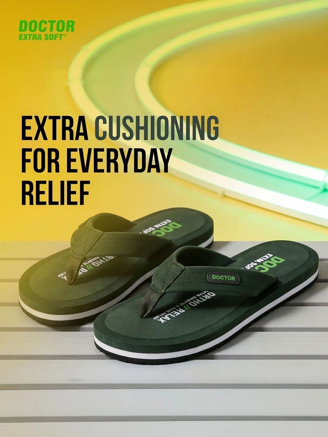 DOCTOR EXTRA SOFT Men Non-Allergenic Sweat Wicking Anti-Skid Thong Flip-Flops thumbnail 5