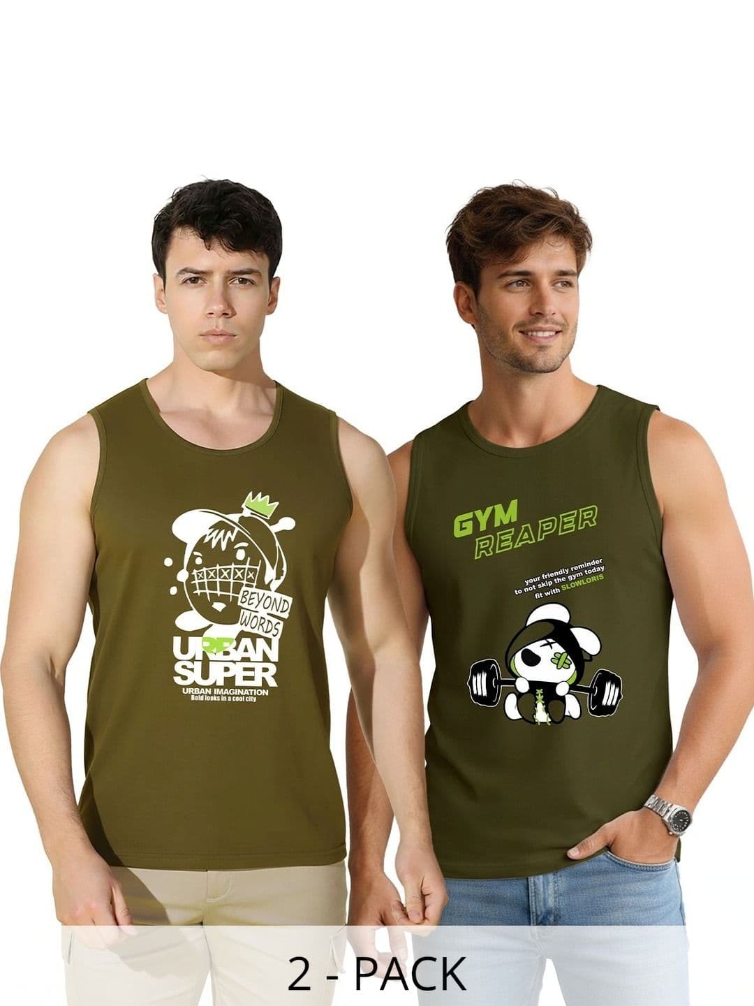 CRYPTIC Men Pack Of 2 Printed Innerwear Vest - view 1