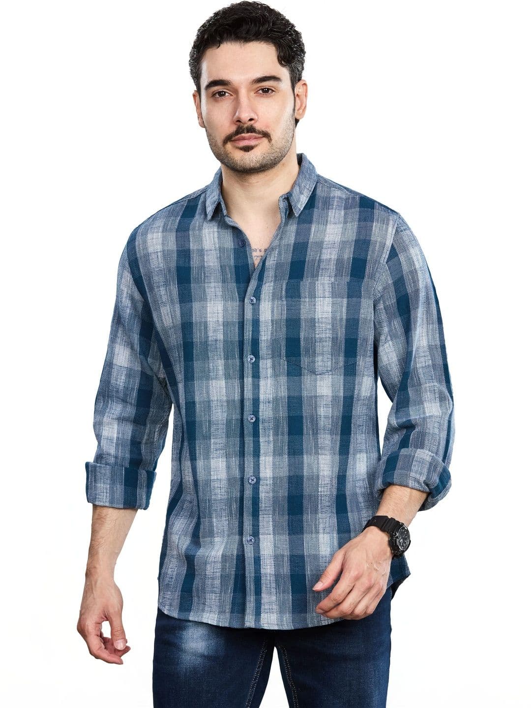Mast & Harbour Men Gingham Checks Checked Casual Shirt - view 1