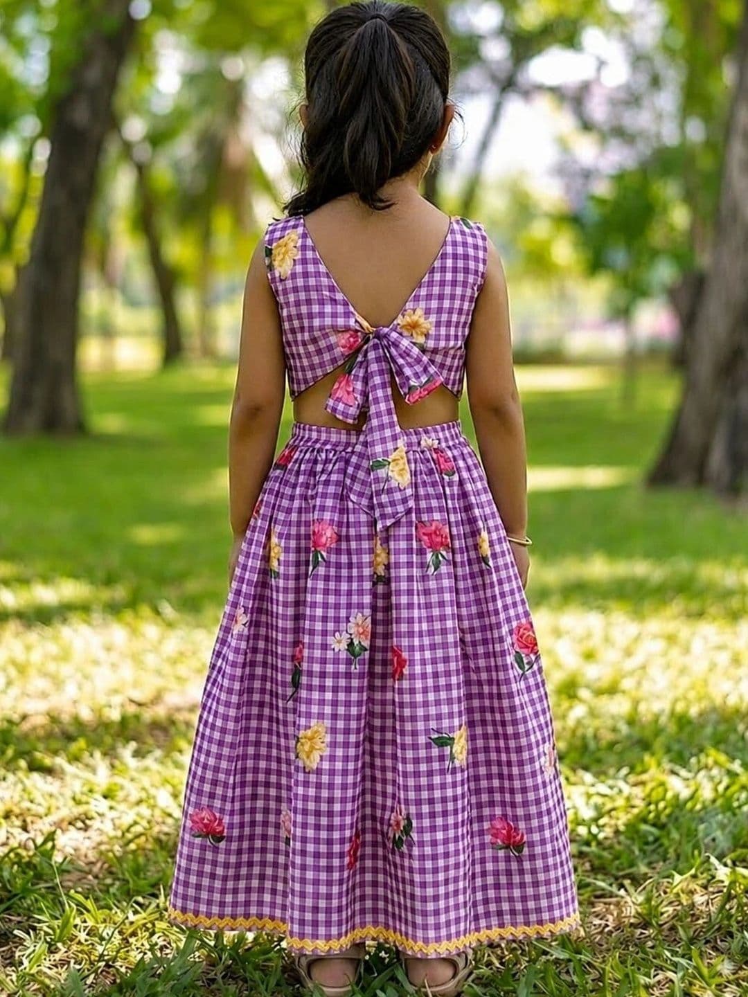 SAKA DESIGNS Girls Printed Ready to Wear Lehenga & thumbnail 4
