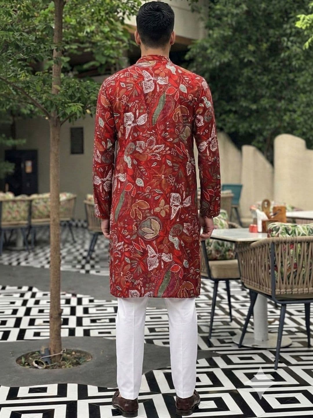 Anouk Men Floral Printed Indie Florals Kurta thumbnail 6