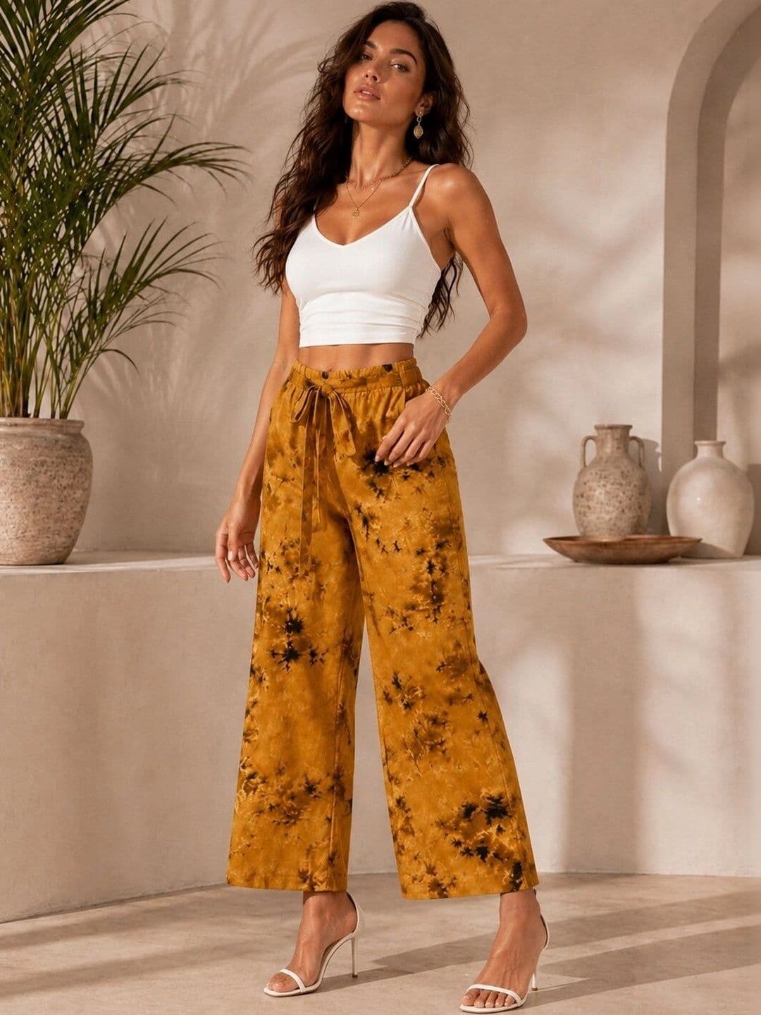 TNQ Women Tie and Dye Printed Palazzos - view 1