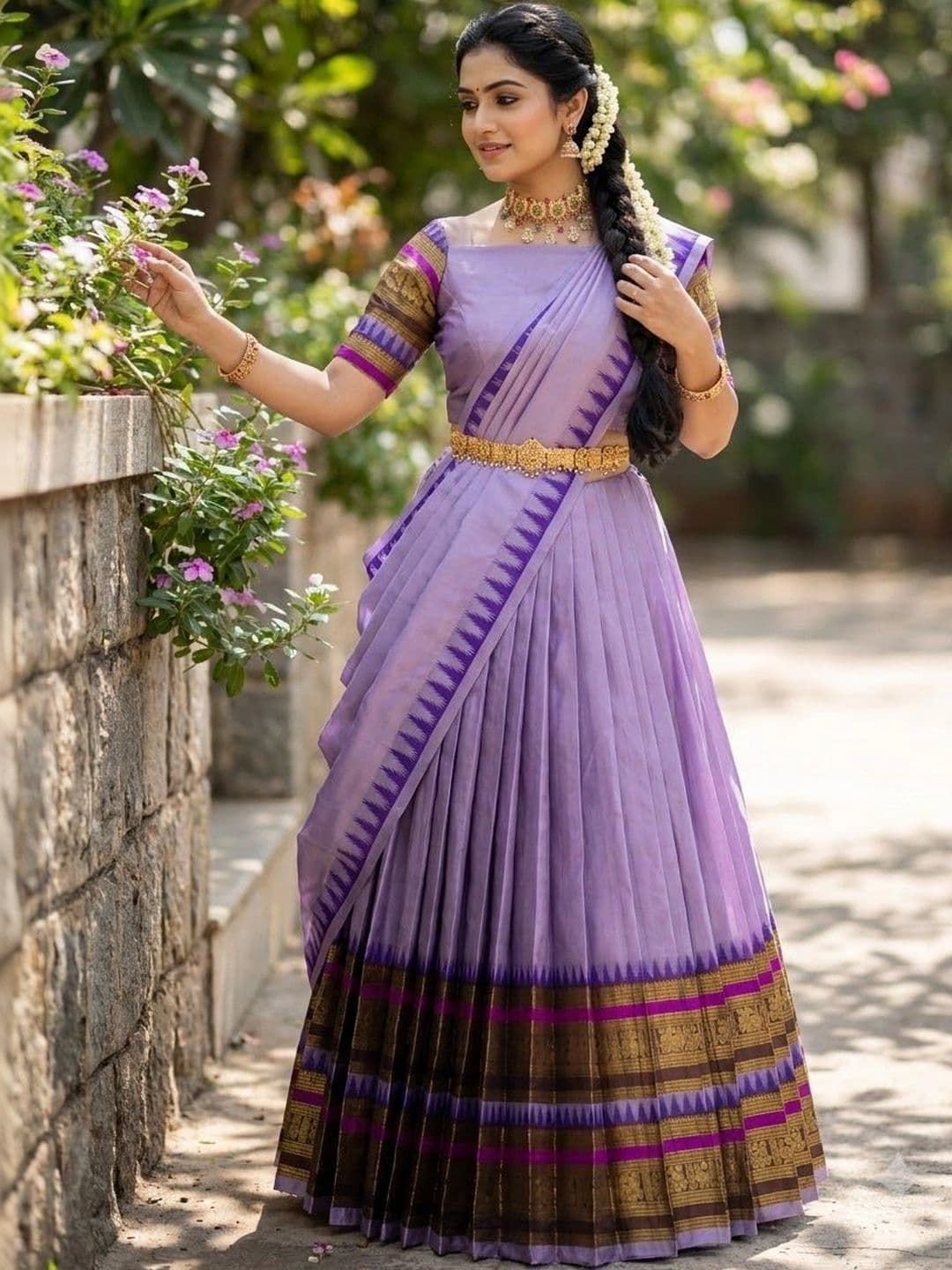 Fabcartz Semi-Stitched Lehenga & Unstitched Blouse With Dupatta thumbnail 4
