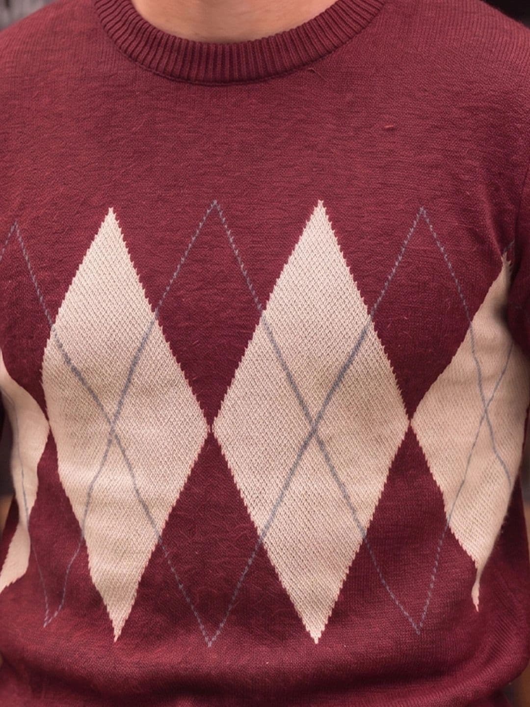 SZN Men Argyle Checked Pullover thumbnail 5