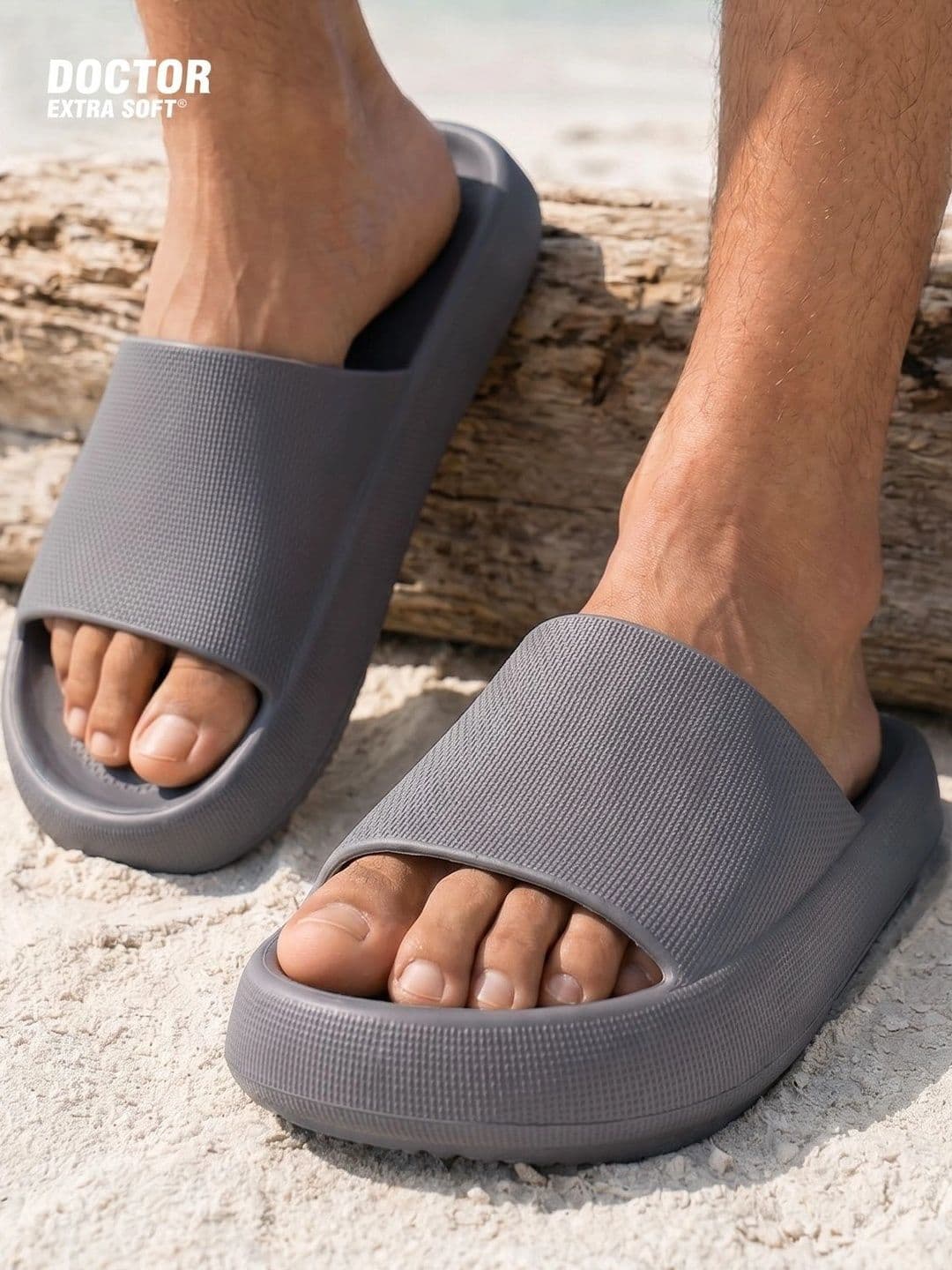 DOCTOR EXTRA SOFT Men Ultra Soft Lightweight Rubber Sliders - view 1