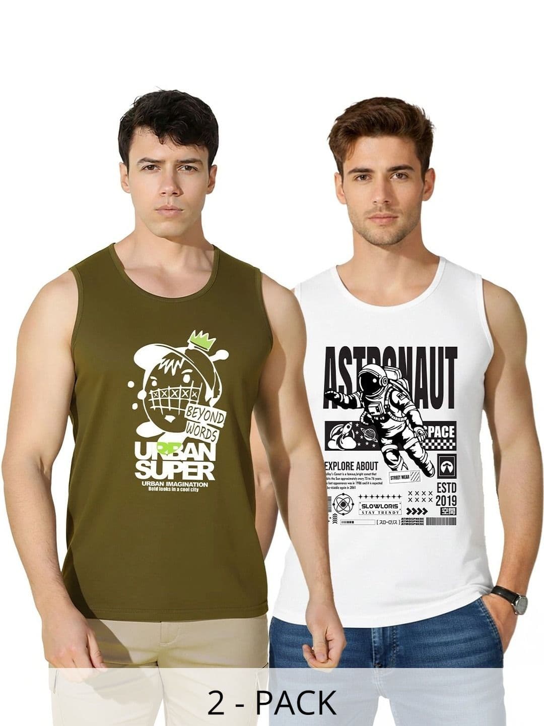 CRYPTIC Men Pack Of 2 Cotton Printed T-shirt - view 1