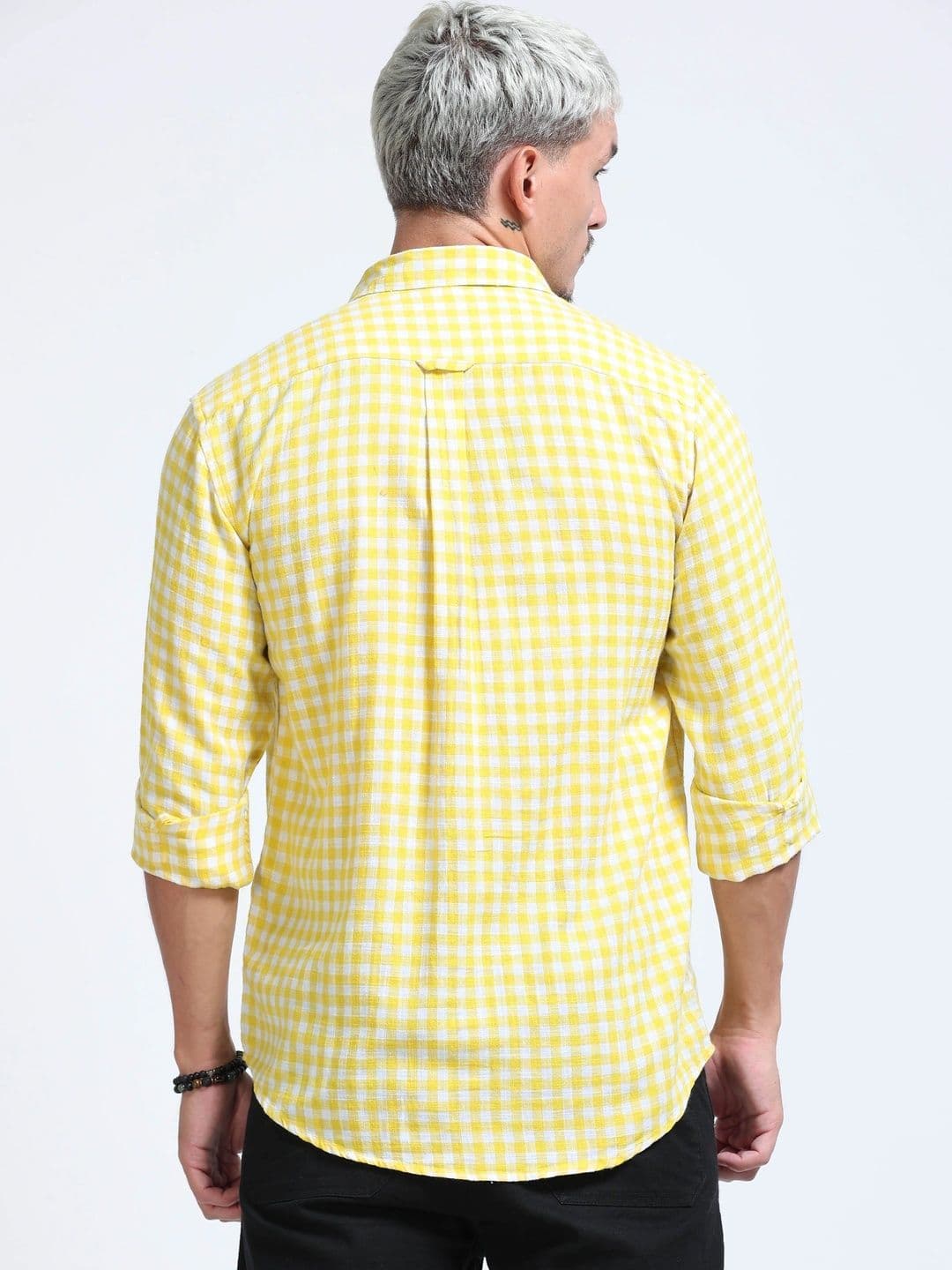 FashionDistrict Men Comfort Gingham Checks Sheer Checked Casual Shirt thumbnail 2