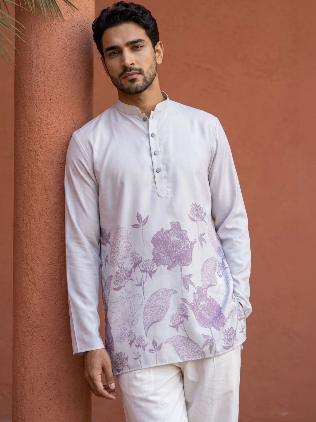 Jompers Men Floral Printed Floral Kurta thumbnail 2
