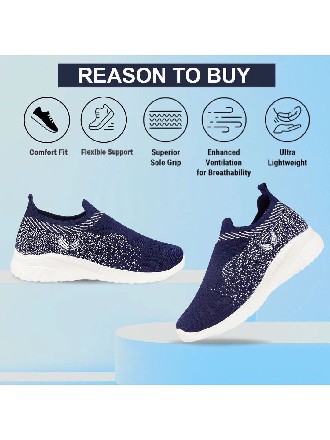 BERSACHE Women Textile Walking Shoes thumbnail 4