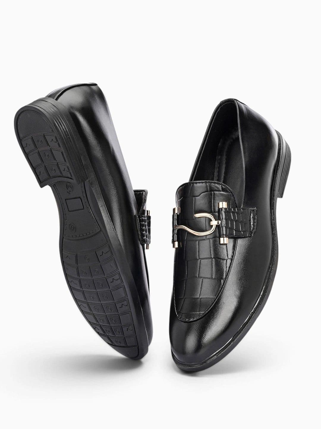 INVICTUS Men Textured Round Toe Slip-On Loafers Shoes thumbnail 5