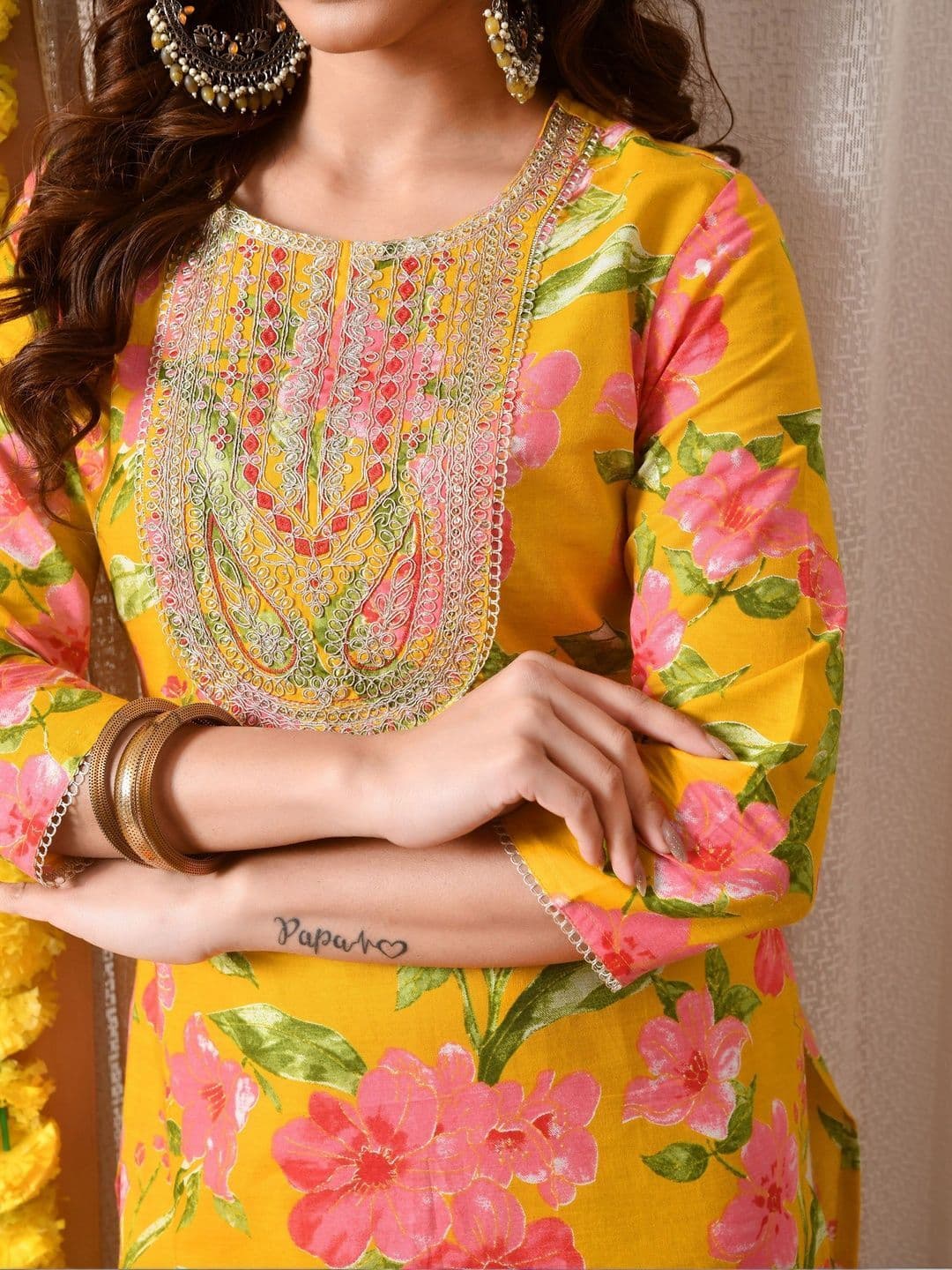 KJTRENDS Women Floral Printed Floral Kurta thumbnail 4