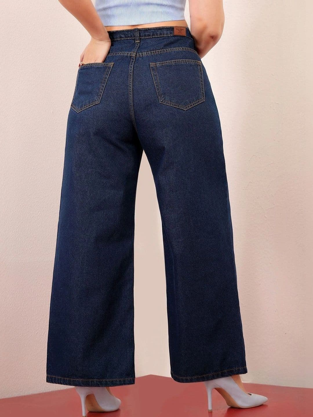 Miss Chase A+ Women Wide Leg High-Rise Heavy Fade Jeans thumbnail 4