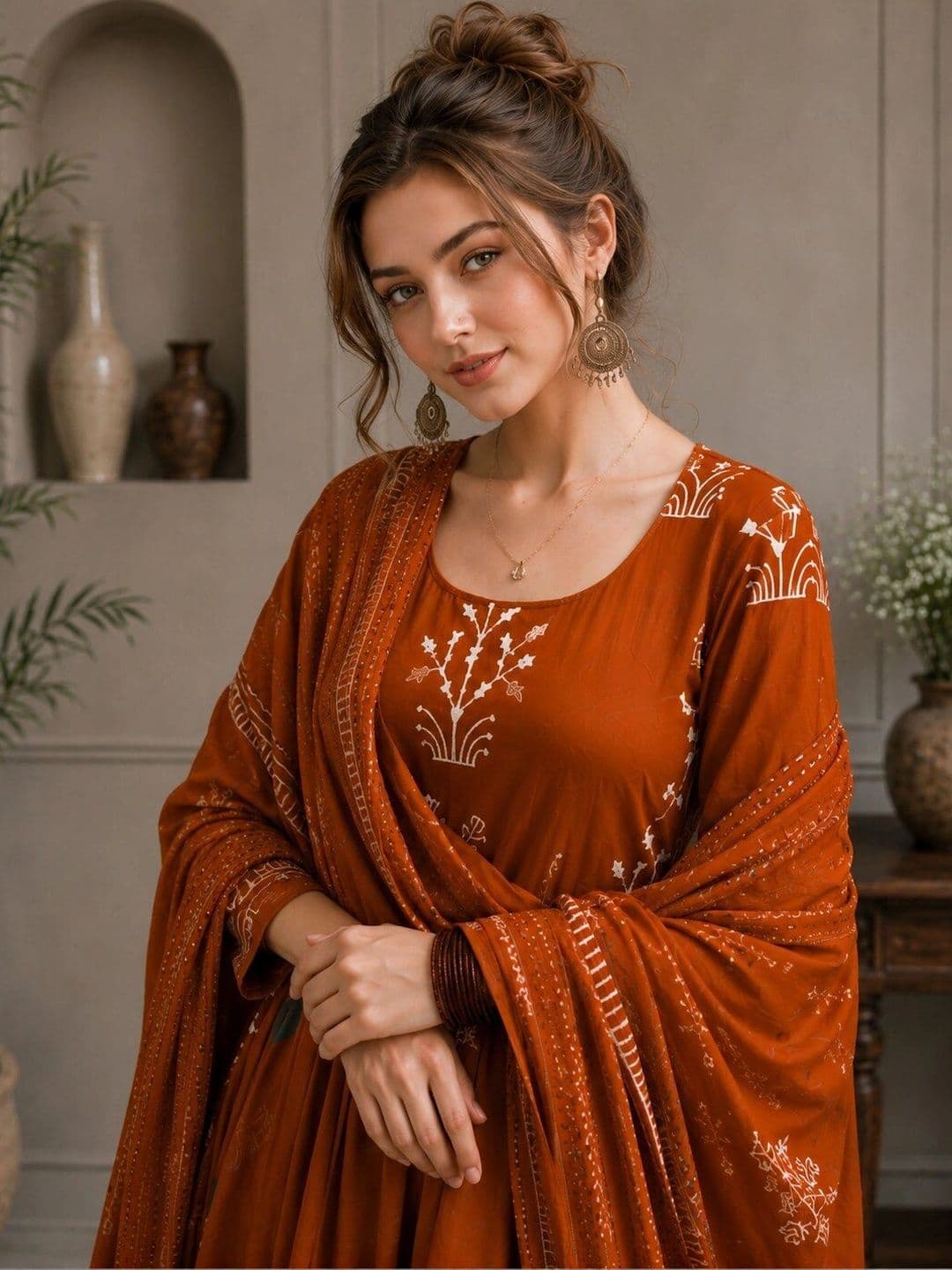 Chhipa Prints Women Ethnic Motifs Printed Regular Kurta with Trousers & With Dupatta thumbnail 5