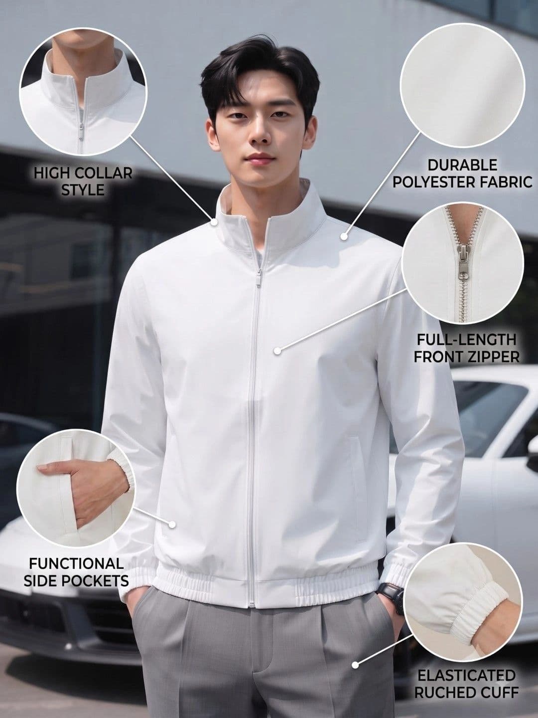 THE FASHION HUB Men Lightweight Bomber Jacket thumbnail 3