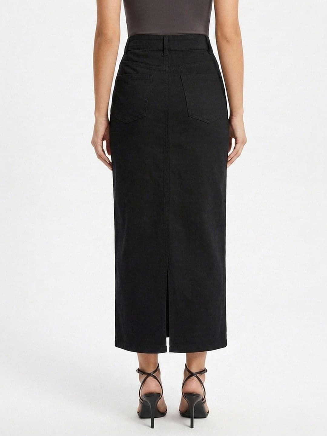 Neet  Denim Back Slit Midi Straight Skirt thumbnail 3