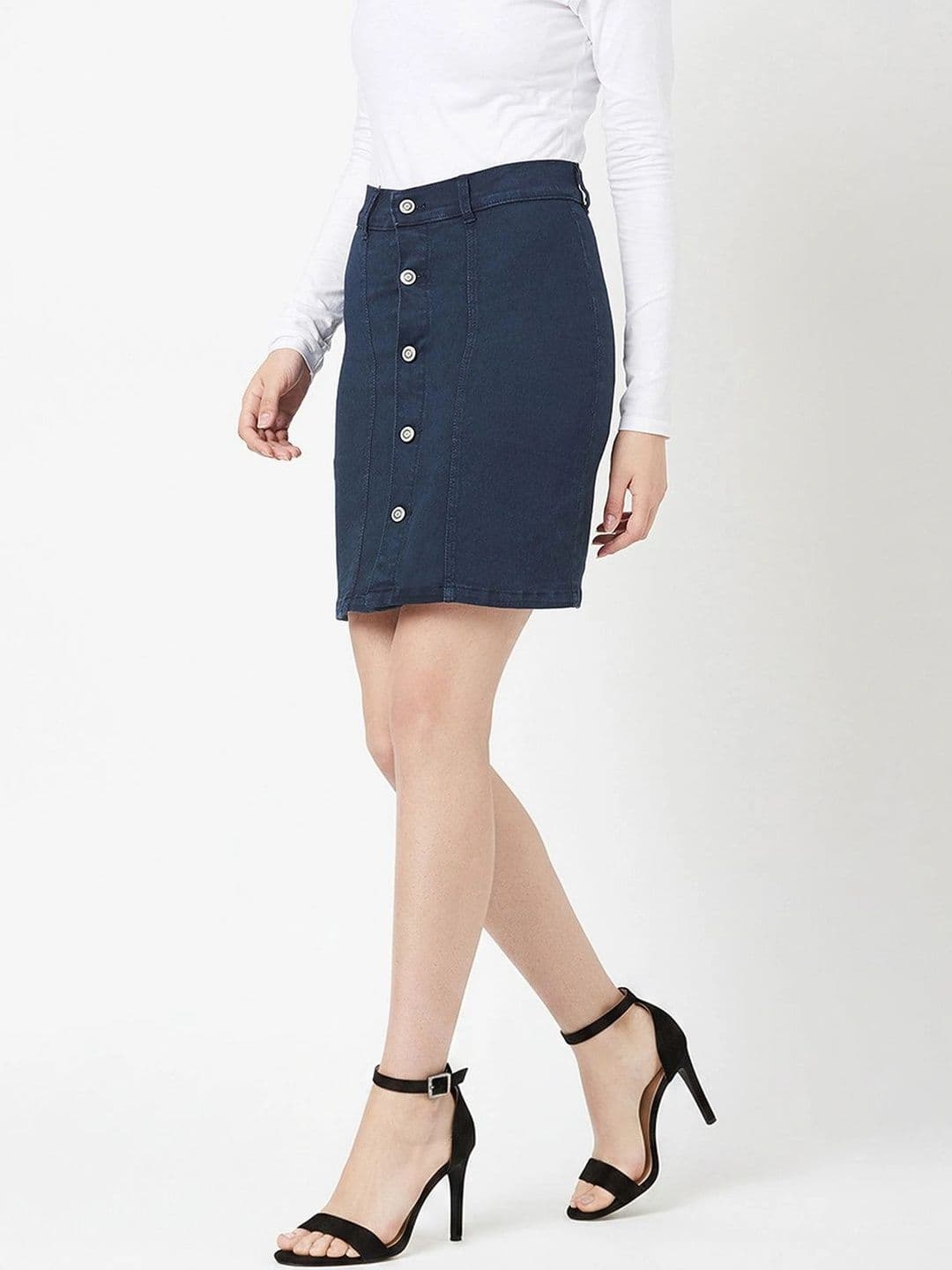Chemistry Women Denim Above Knee Straight Skirt thumbnail 6