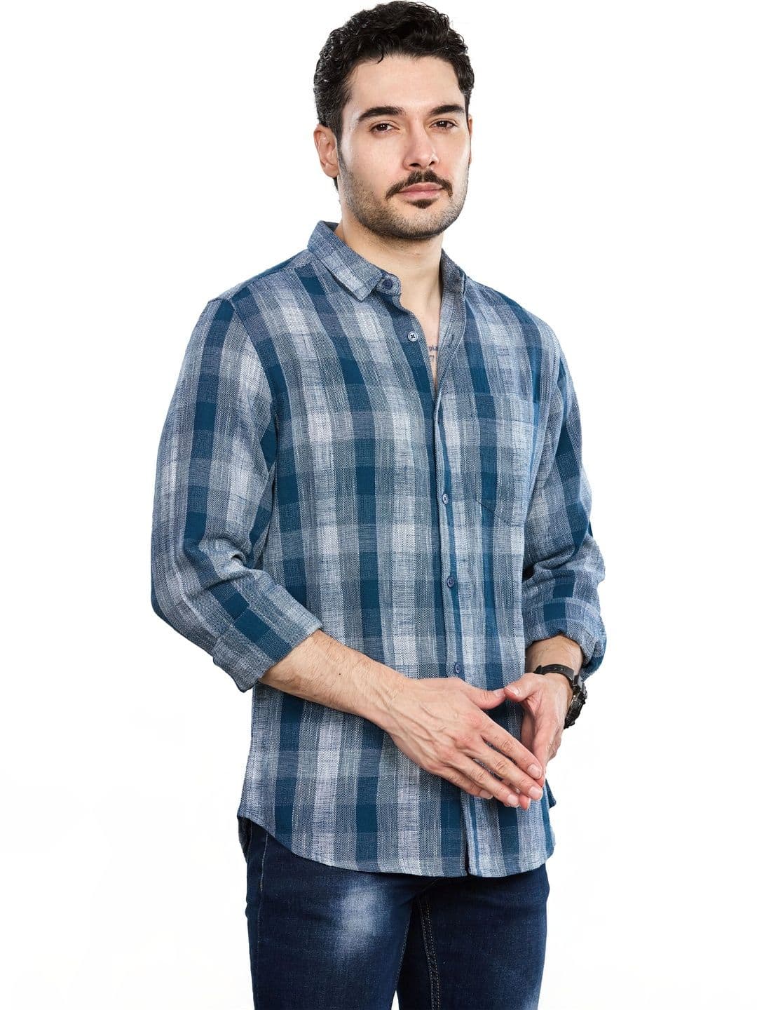 Mast & Harbour Men Gingham Checks Checked Casual Shirt thumbnail 5