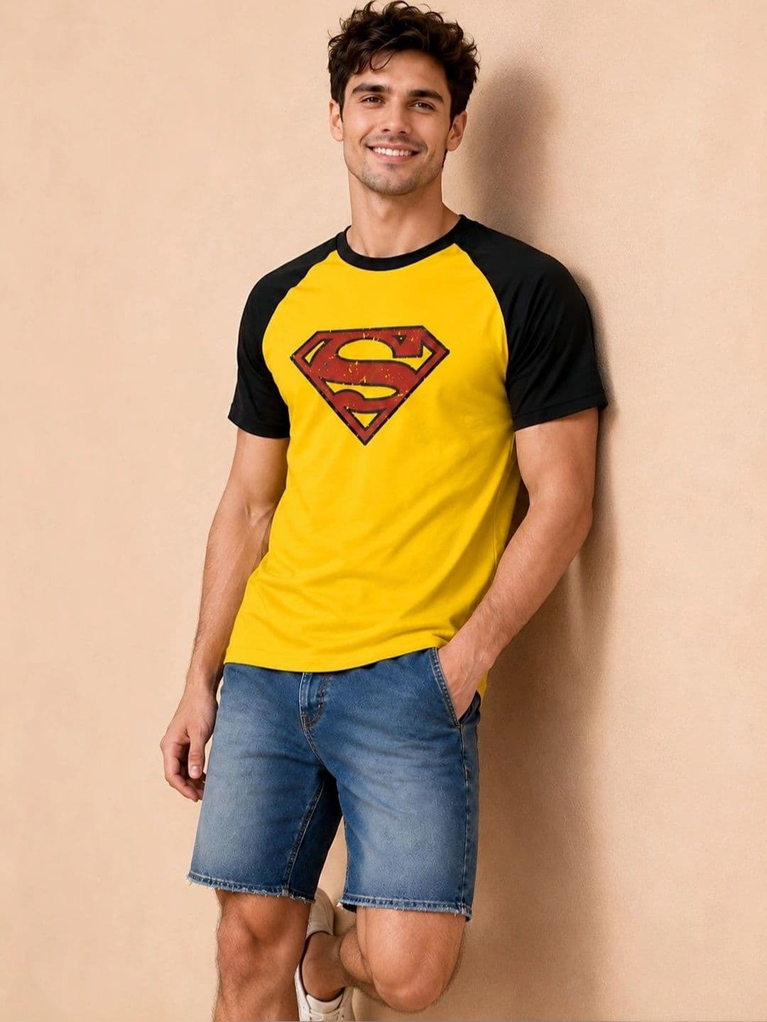 TEDWOODS Men Brand Logo Superman Colourblocked T-shirt thumbnail 3