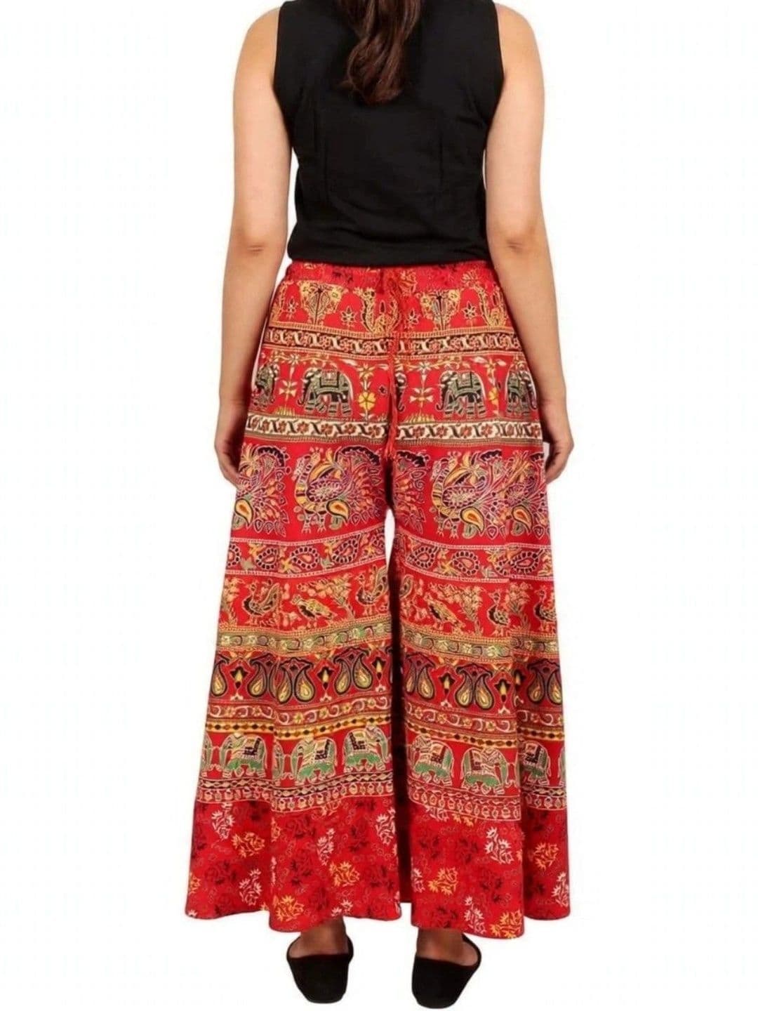 OUTER WEAR AYAM EXPORTS Women Ethnic Motifs Printed Knitted Ethnic Palazzos thumbnail 5