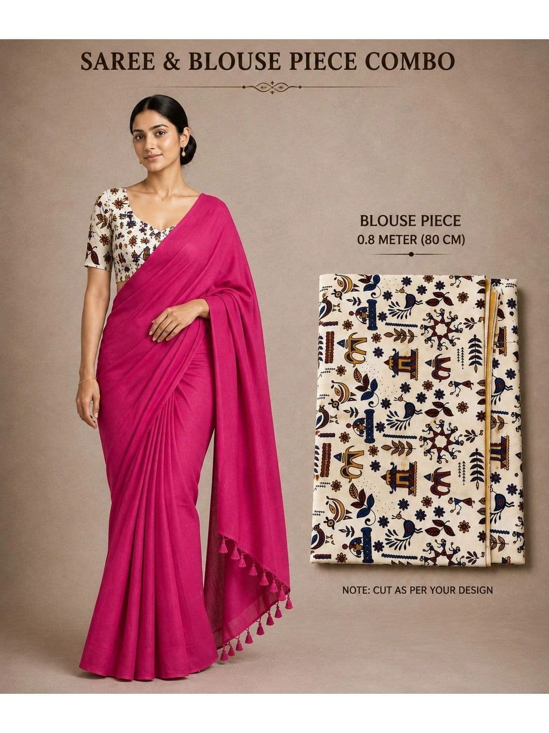 BSC Kalamkari Pure Cotton Saree thumbnail 2