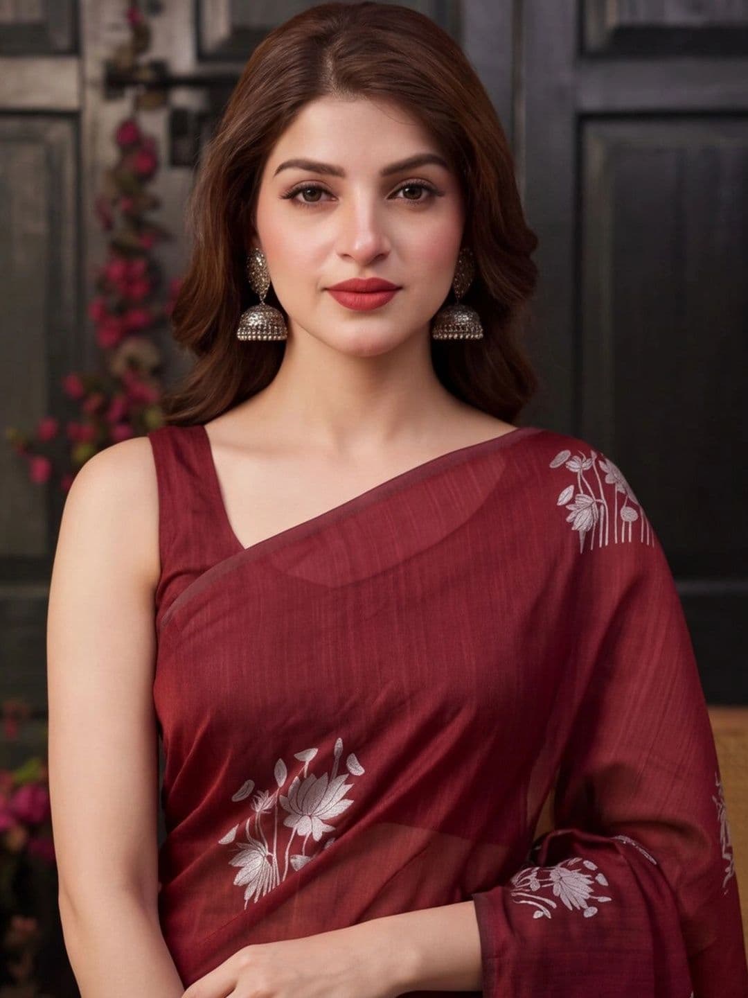 Mitera Floral Zari Silk Cotton Fusion Banarasi Saree thumbnail 6