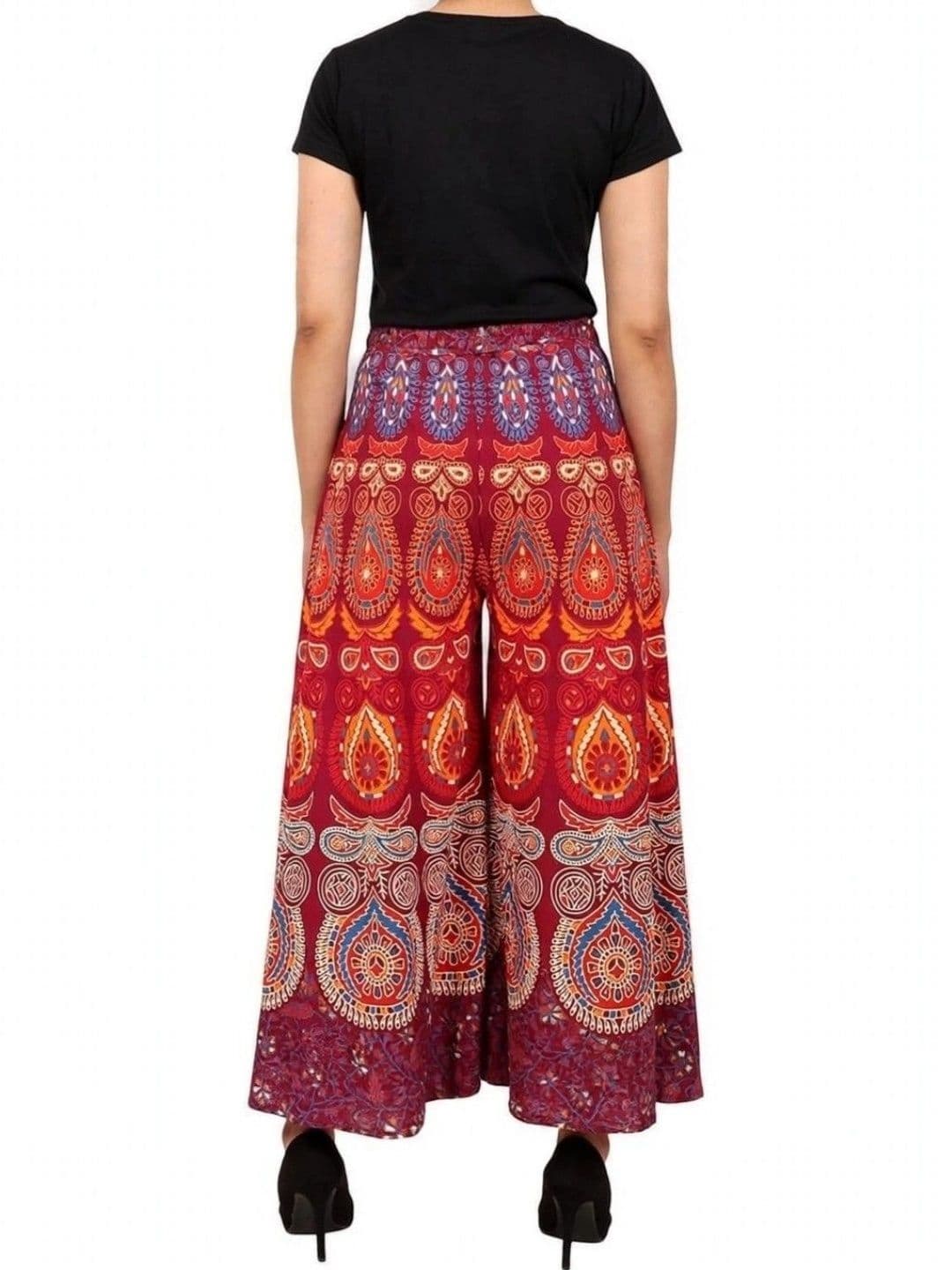 OUTER WEAR AYAM EXPORTS Women Ethnic Motifs Printed Knitted Ethnic Palazzos thumbnail 5