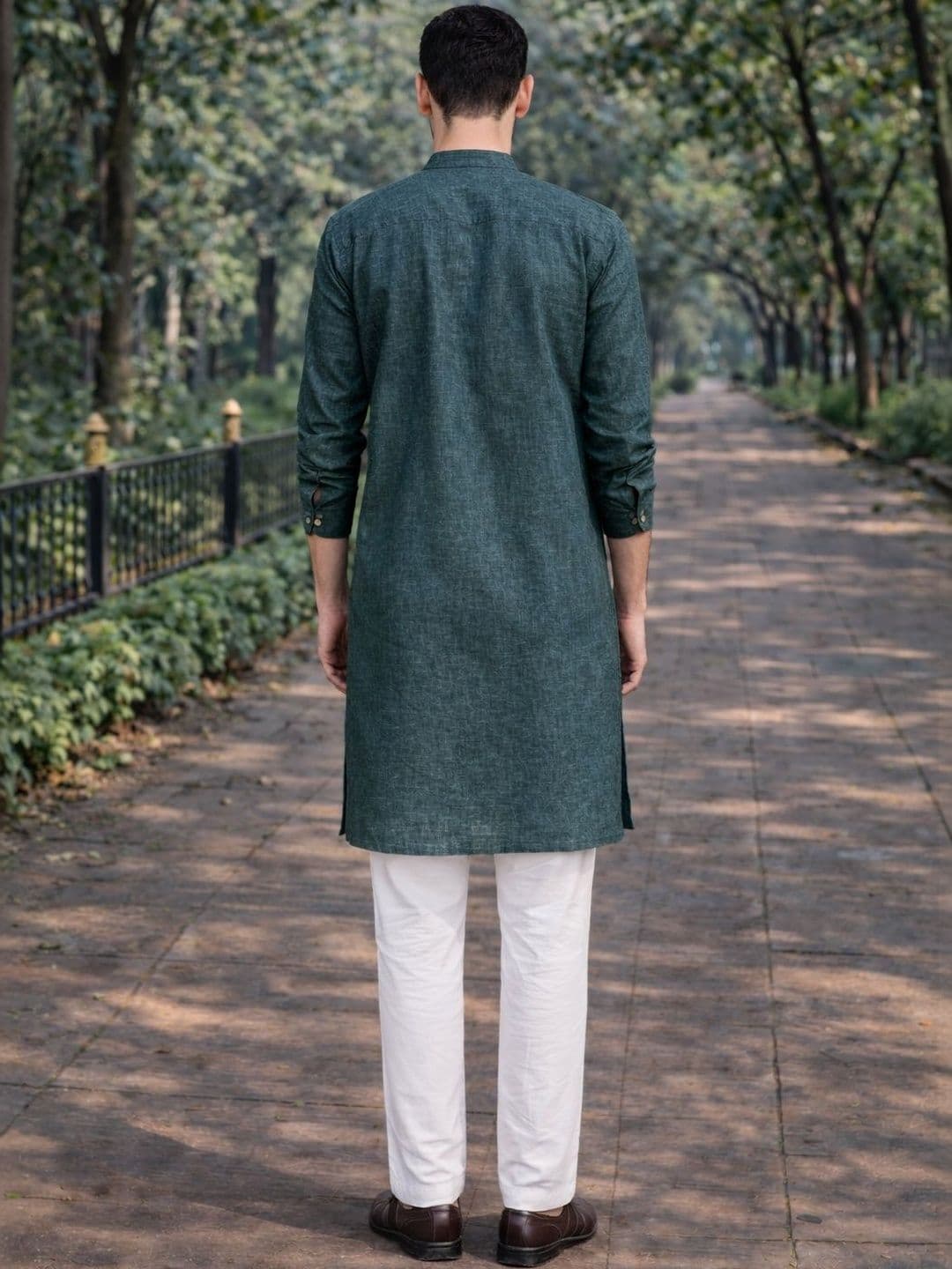 Anouk Men Cotton Linen Long Kurta thumbnail 2