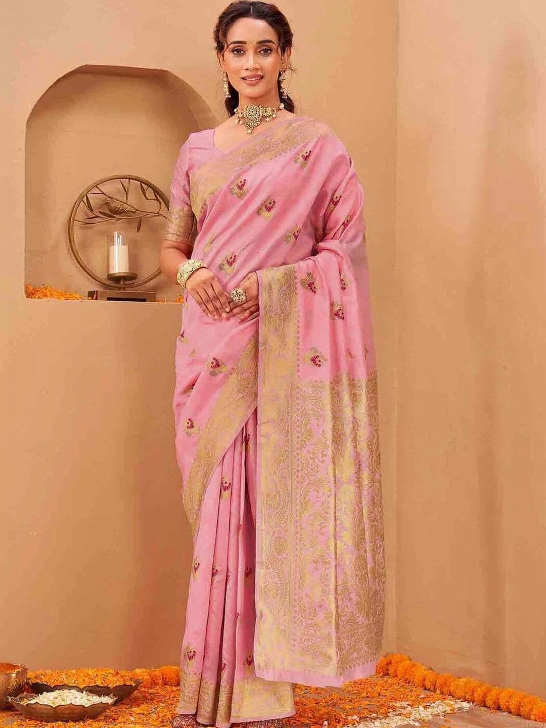 KALINI Woven Design Zari Art Silk Fusion Saree - view 1