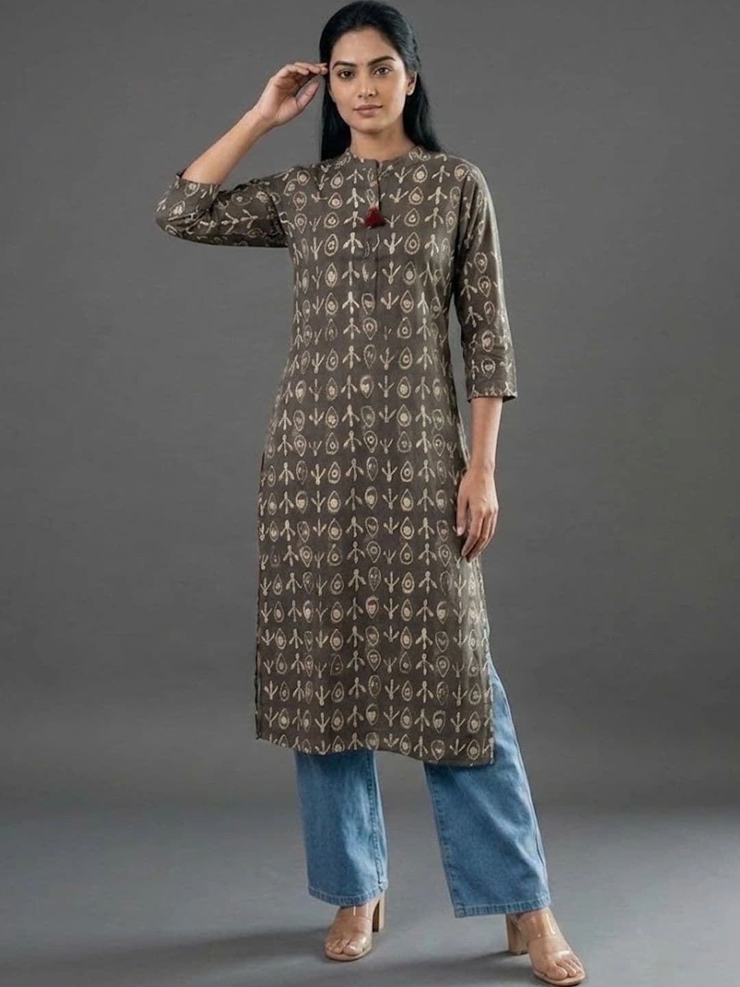KALAMIR Women Ethnic Motifs Printed Kurta thumbnail 2