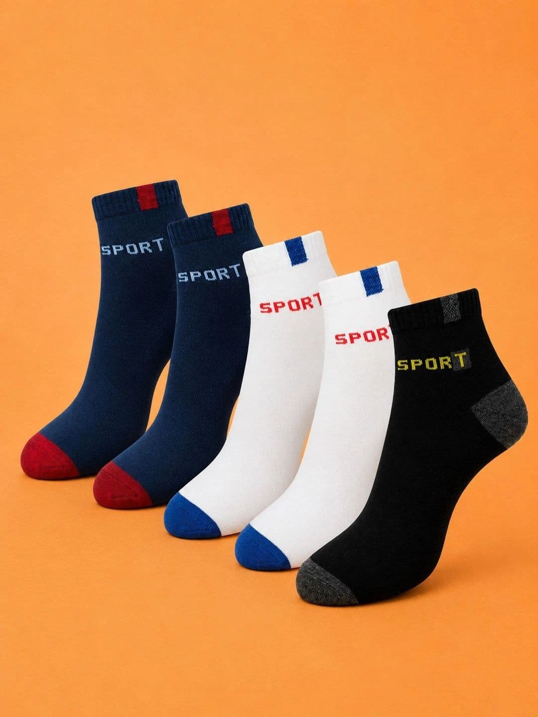 ADDOSSO Men Pack of 5 Cotton Assorted Patterned Ankle Length Socks - view 1