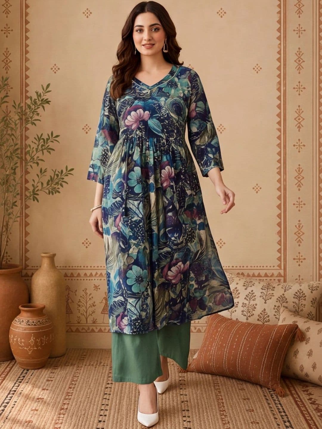 Anouk Women Floral Printed Floral Kurta thumbnail 4