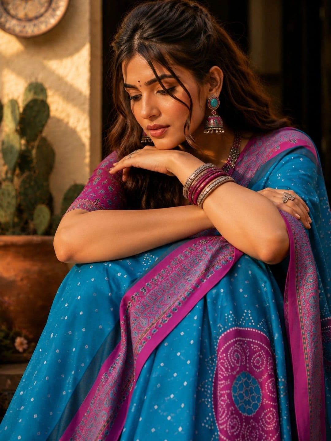 NIWAA Bandhani Silk Blend Bandhani Saree thumbnail 6