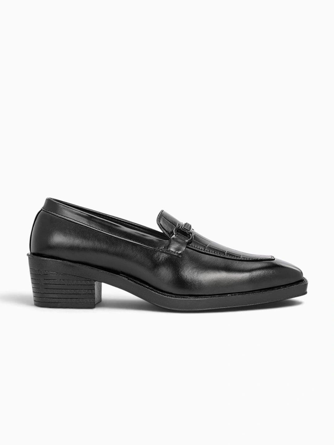 INVICTUS Men Textured PU Square Toe Slip-On Loafers Formal Shoes thumbnail 4