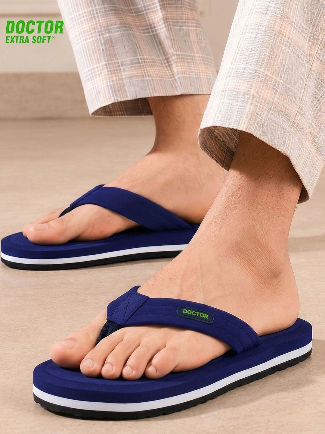DOCTOR EXTRA SOFT Men Non-Allergenic Sweat Wicking Anti-Skid Thong Flip-Flops - view 1