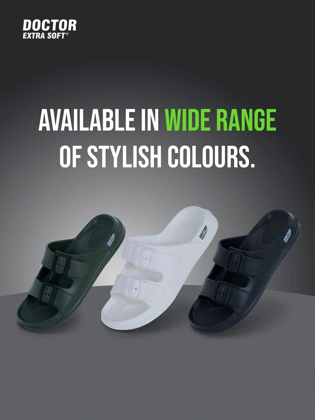 DOCTOR EXTRA SOFT Men Classic Cushion Lightweight Rubber Sliders With Buckle Detail thumbnail 6