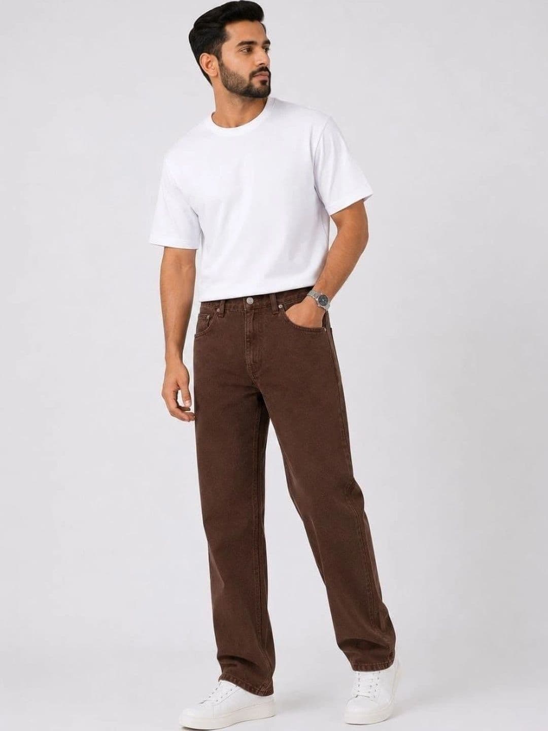 VK CULTURE Men Straight Fit Mid-Rise Light Fade Jeans thumbnail 4