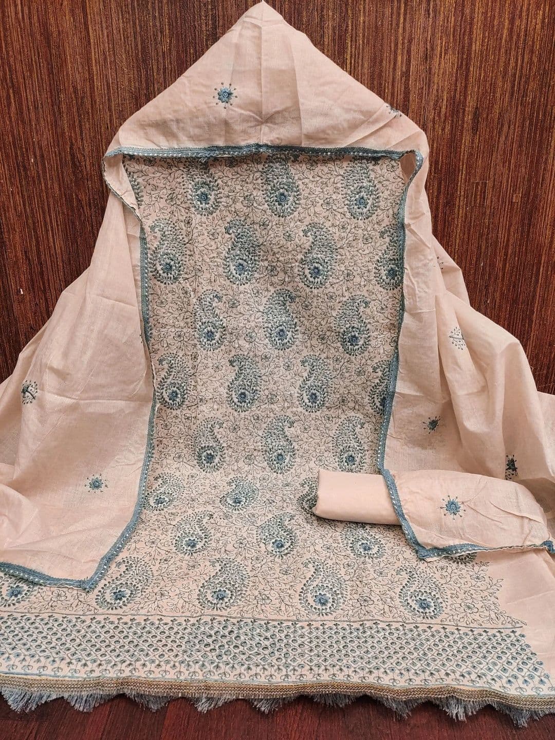 LeeliPeeri Designer Embroidered Unstitched Dress Material thumbnail 4