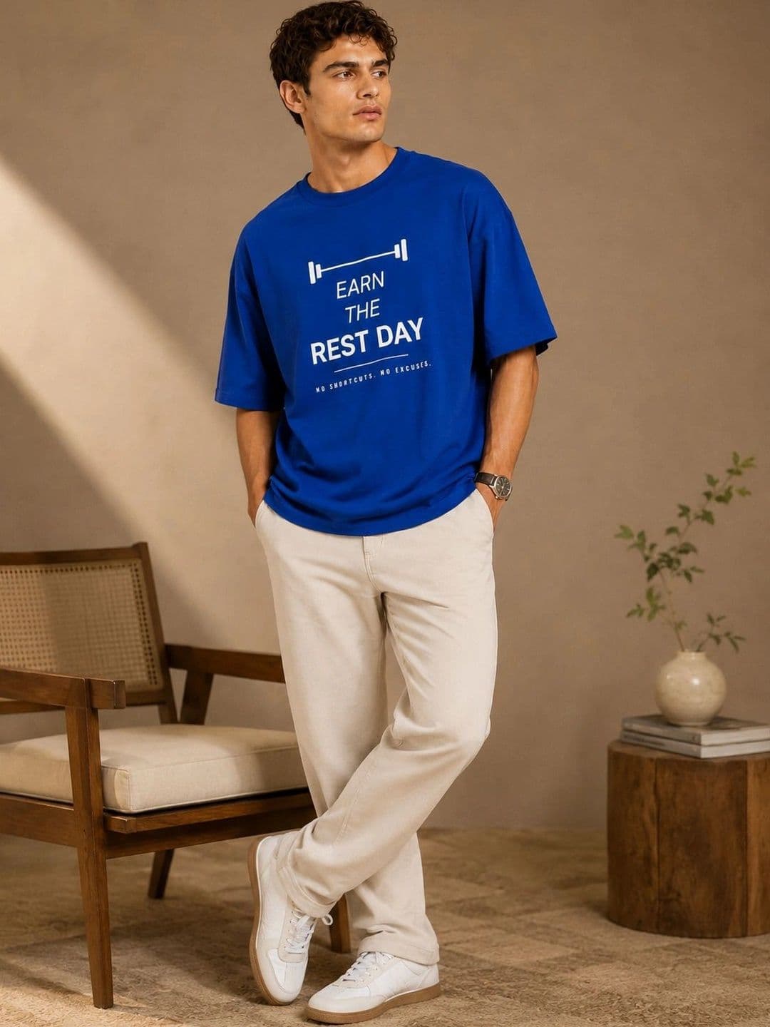 Roadster Men Typography Printed Drop-Shoulder Sleeves T-shirt thumbnail 4