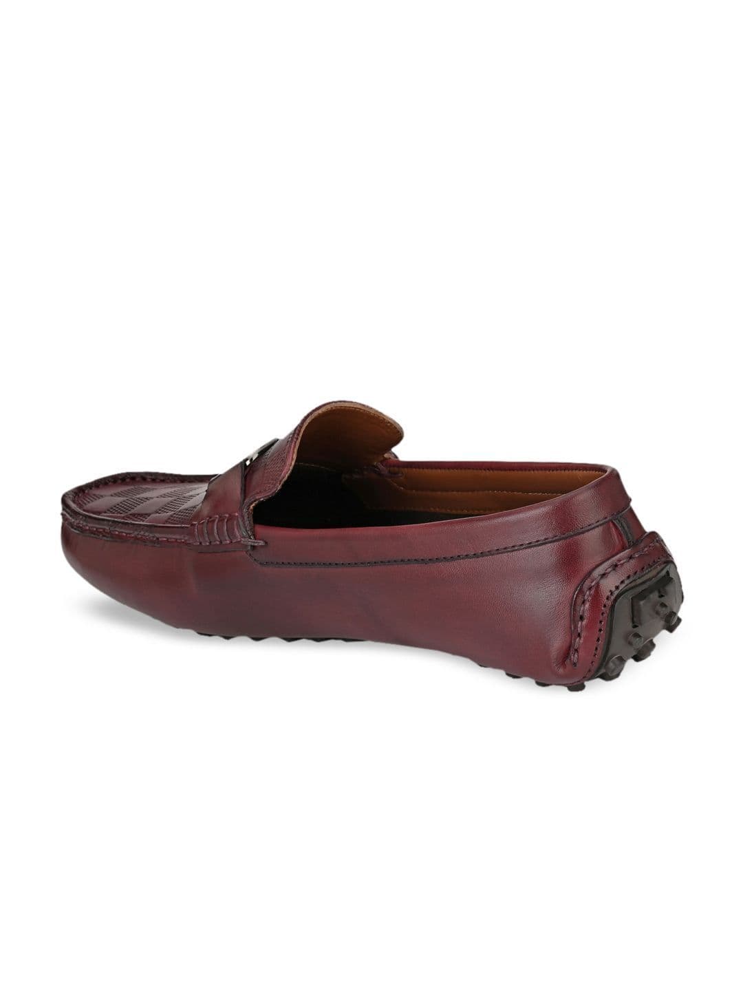 San Frissco Men Burgundy Coloured Textured Formal Loafers thumbnail 5