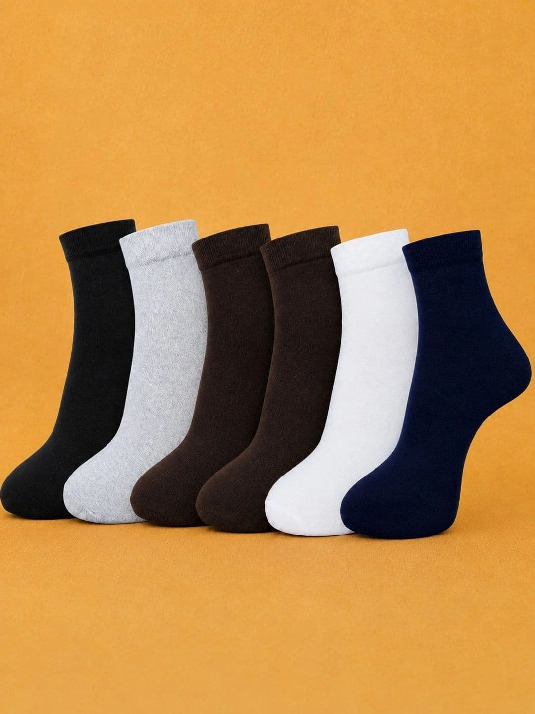 ADDOSSO Men Pack of 6 Cotton Assorted Ankle Length Socks - view 1